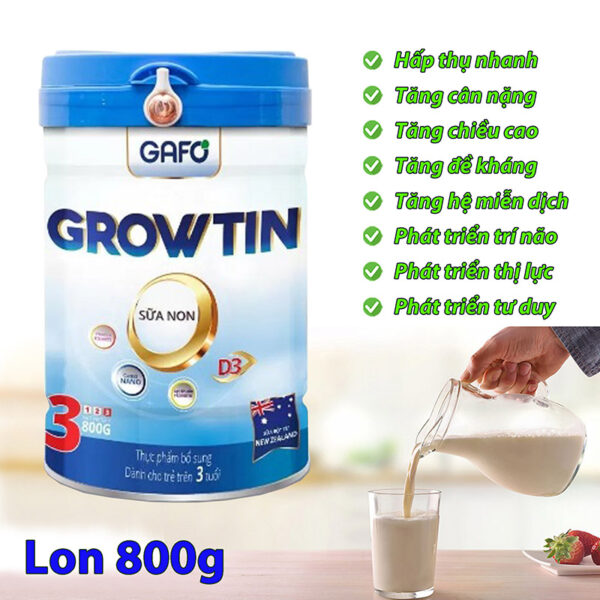 Sữa Growtin 3 lon 800g được nhiều mẹ lựa chọn